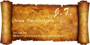 Jova Tarziciusz névjegykártya